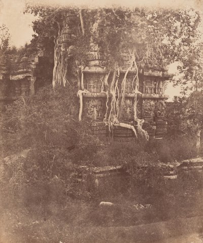 Tempel in Hallibeed, India,1856-1857 (foto) door Richard Banner Oakeley