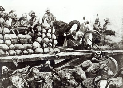 Slag bij Plassey, 23 juni 1757 door Richard Caton (after) Woodville