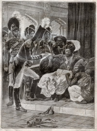 Sri Vikrama Rajasinha, koning van Kandy (Sri Lanka) afgezet door de Engelsen in 1815, 1924 door Richard Caton (after) Woodville