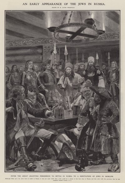 Een vroege verschijning van de Joden in Rusland door Richard Caton II (after) Woodville
