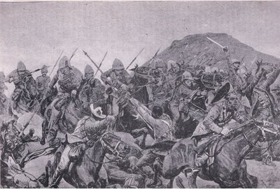 De Slag bij Elandslaagte: de cavalerieaanval door Richard Caton II Woodville