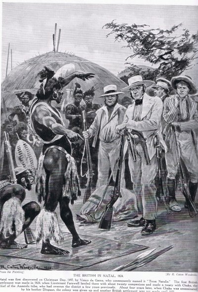 De Britten in Natal in 1824, illustratie uit 