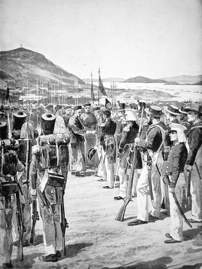 De Overdracht van Hong Kong aan de Britten in 1841 door Richard Caton Woodville