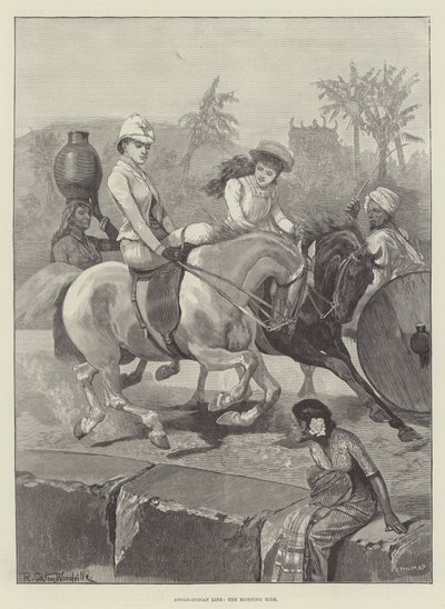 Anglo-Indisch leven, de ochtendrit door Richard Caton Woodville junior