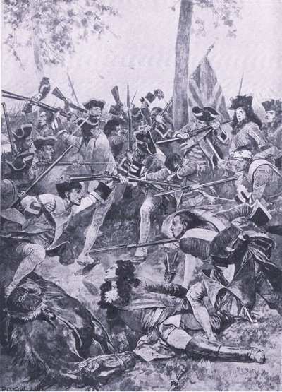 Slag bij Ramilles, 23 mei 1706: De aanval van het Ierse Regiment, illustratie uit British Battles on Land and Sea, 1915 door Richard Caton Woodville junior
