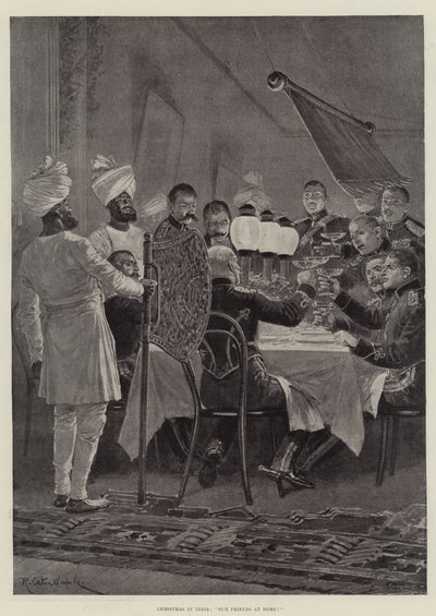Kerstmis in India, onze vrienden thuis! door Richard Caton Woodville junior