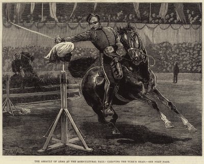 De aanval van wapens in de Agricultural Hall, het klieven van het Turkse hoofd door Richard Caton Woodville junior