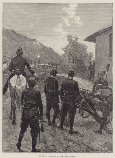 De Opstand in Albanië, een Turks Grenspost door Richard Caton Woodville junior