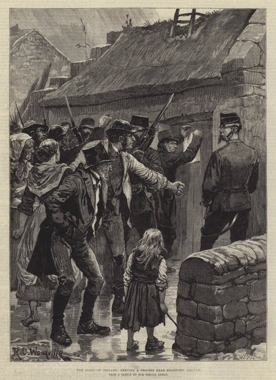 De staat van Ierland, een proces bij Headford, Galway door Richard Caton Woodville junior
