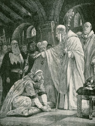 De neerwerping van Harold, zoon van Godwin door Richard Caton Woodville junior