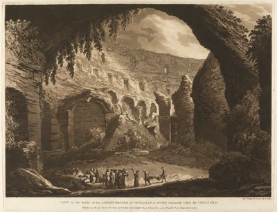 Uitzicht in de Binnenkant van het Amfitheater van Vespasion in Rome Gewoonlijk het Colosseo genoemd door Richard Cooper the Elder