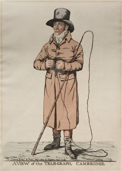 Een uitzicht op de telegraaf, Cambridge, 1809 door Richard Dighton