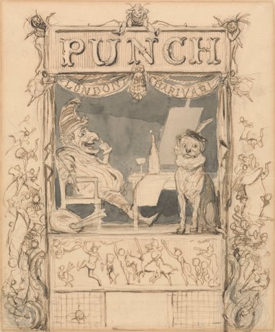 Ontwerp voor de titelpagina van Punch door Richard Doyle