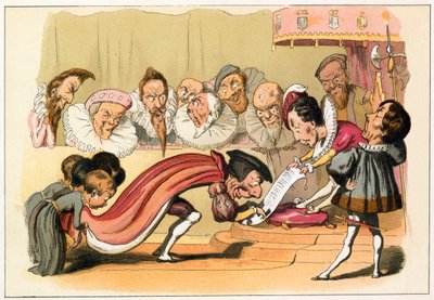 Koning Edward VI verleent een charter door Richard Doyle