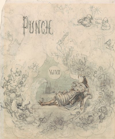 Titelpagina voor Punch, vol. VIII door Richard Doyle