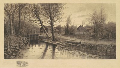Zonder titel (Pastorale scène met zaagmolen) door Richard Dudensing