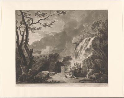 Landschap met Meleager en Atalanta jagend op het zwijn van Calydon door Richard Earlom