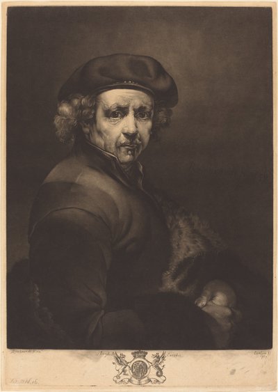 Rembrandt, Zelfportret door Richard Earlom after Rembrandt van Rijn