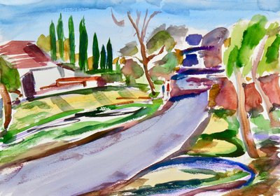 Achterweg met schaduwen, 2017 door Richard Fox