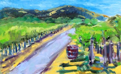 Wijngaard met Vat, Napa, 2019 door Richard Fox