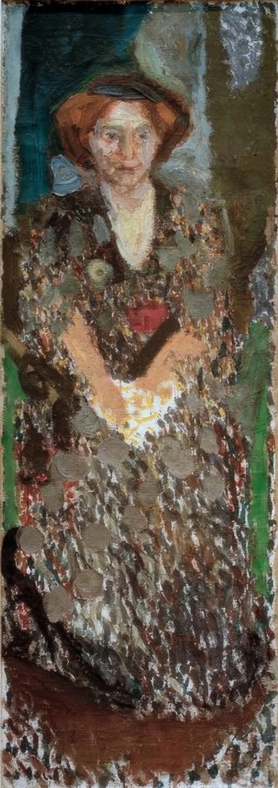 Portret van Mathilde Schönberg in het atelier door Richard Gerstl