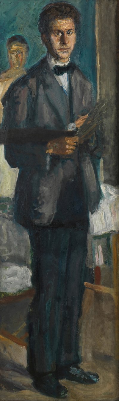 Zelfportret met een palet door Richard Gerstl