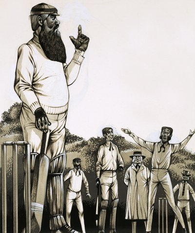 De grote W G Grace aan het wicket door Richard Hook