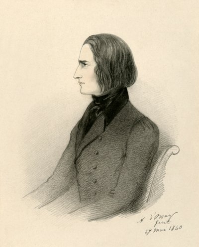 F. Liszt, 1840 door Richard James Lane