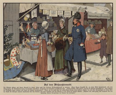 Koningin Louise van Pruisen op de kerstmarkt in Berlijn door Richard Knotel