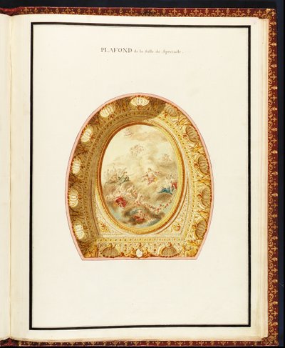 Plafond van de Theaterzaal, uit Recueil des plans du Petit Trianon door Richard Mique door Richard Mique
