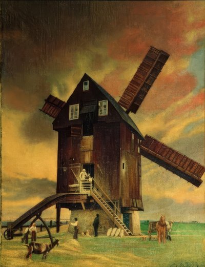 Oude windmolen in Roitzsch bij Wurzen door Richard Mueller