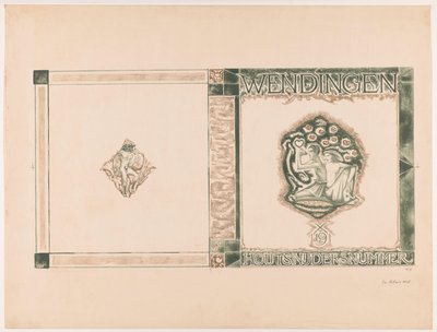 Omslagontwerp voor: Wendingen, Houtsnijdersnummer, 1919 door Richard Nicolaüs Roland Holst (signed by artist)