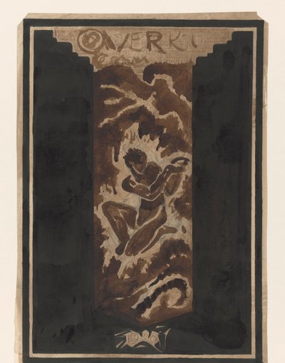 Eerste ontwerp voor de boekband voor Over Kunst, II, door R.N. Roland Holst door Richard Nicolaüs Roland Holst