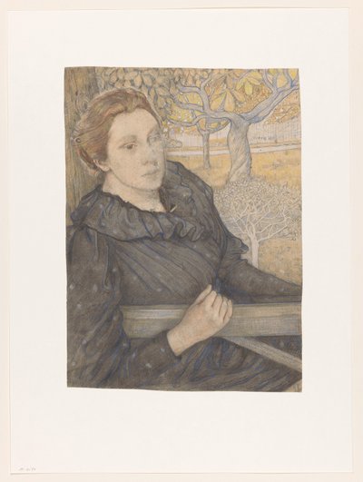Henriëtte van der Schalk in een tuin te Noordwijk door Richard Nicolaüs Roland Holst