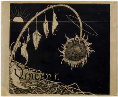 Omslagontwerp voor de tentoonstelling van Vincent van Gogh in Amsterdam door Richard Nicolaus Holst Roland