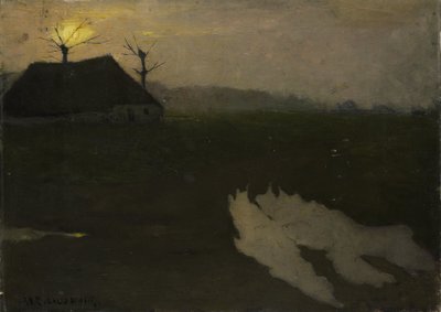 Landschap bij maanlicht door Richard Nicolaus Holst Roland