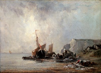 Boten aan de Normandische Kust, 1823 door Richard Parkes Bonington