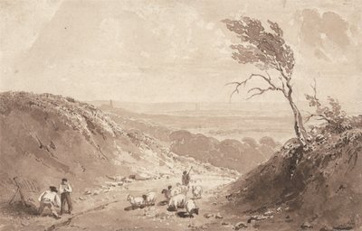 Wegwerkers, nabij Lillebonne door Richard Parkes Bonington