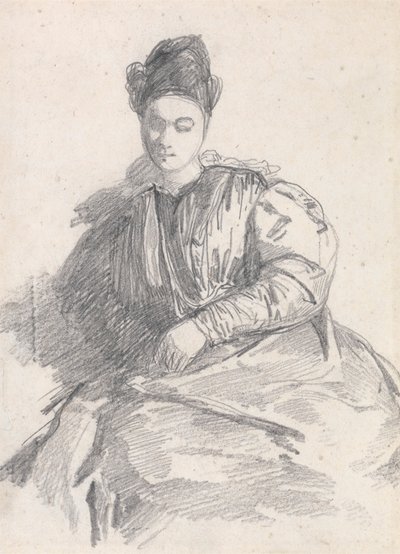 Studie van een zittende vrouw door Richard Parkes Bonington