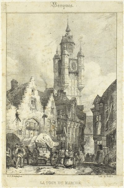 De torenmarkt door Richard Parkes Bonington