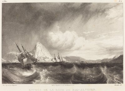 Ingang van de haven van Rio-Janeiro door Richard Parkes Bonington after Moritz Rugendas