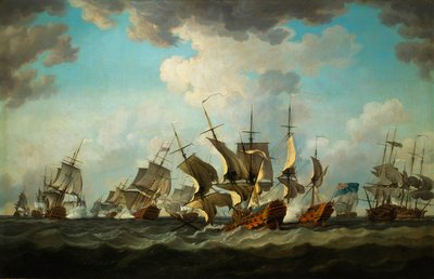 Slag bij de kardinalen in 1759 geschilderd door Richard Paton door Richard Paton