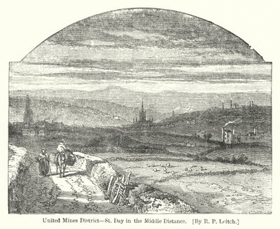 United Mines District, St Day in de verte door Richard Principal (after) Leitch