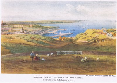 Algemeen uitzicht op Guernsey vanaf Port George door Richard Principal Leitch