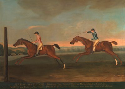 De wedstrijd tussen Aaron en Driver in Maidenhead, aug. 1754: Aaron wint de tweede heat door Richard Roper