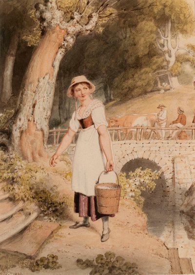 Een meisje dat een emmer water draagt door Richard Westall