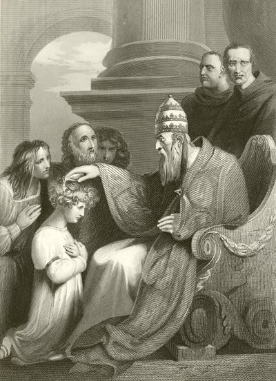Prins Alfred voor paus Leo III door Richard Westall