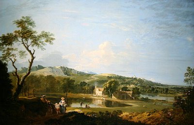 Landschap met huisjes door Richard Wilson