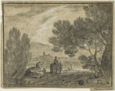 Romeinse Campagna met Figuren door Richard Wilson