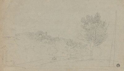 Uitzicht op Wilson House en Tuinen (recto); Uitzicht op Wilson House en Tuinen (verso) door Richard Wilson